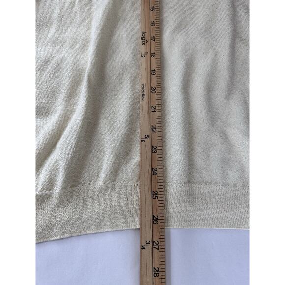 Giglio Rosso Ivory Sz XL Knit Short Sleeve Lightweight Sweater Made In Italy - Picture 13 of 13